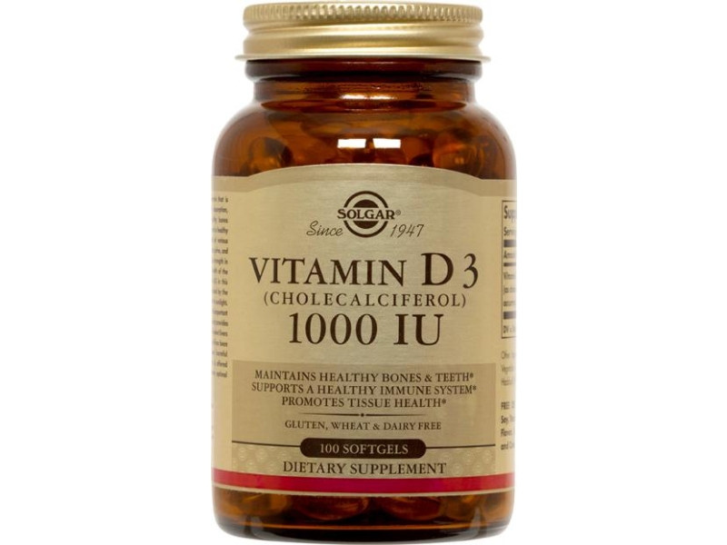 Solgar D3-vitamiin 1000IU 100tk