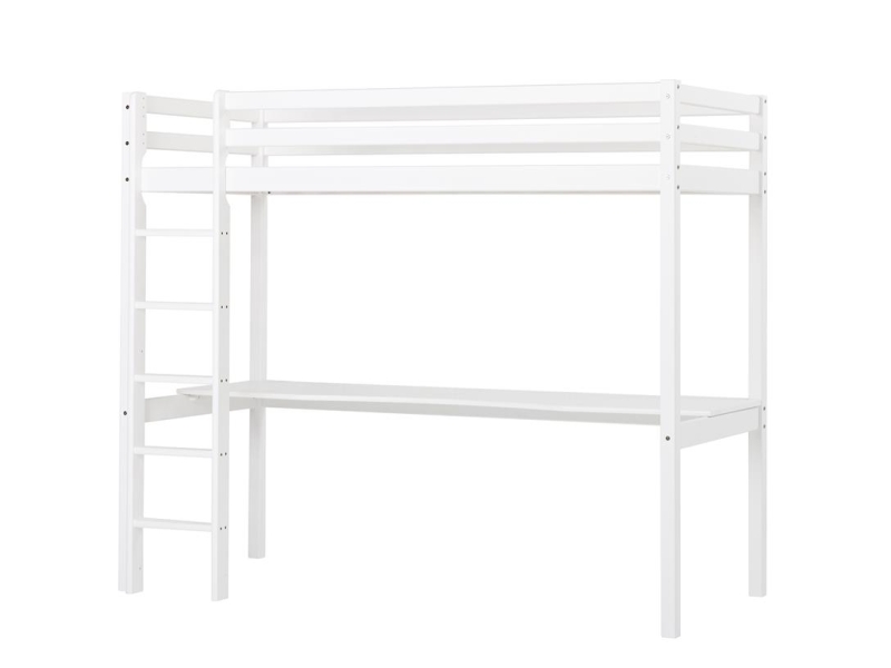 Hoppekids BASIC kõrge voodi redel+laud, jagatav 90x200cm valge