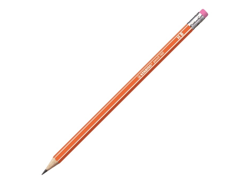 Stabilo harilik pliiats 160 HB kustukummiga oranž