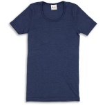 Engel naiste lühikeste varrukatega pluus vill-siid, meresinine