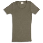 Engel naiste lühikeste varrukatega pluus vill-siid, oliiviroheline