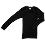 Engel naiste pikkade varrukatega pluus pitsäärega vill-siid, must