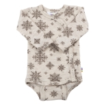 Joha meriinovillane küljelt suletav bodi SNOWFLAKE BABY, beige | LIMIT/AW24