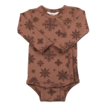 Joha meriinovillane küljelt suletav bodi SNOWFLAKE BABY, cacao | LIMIT/AW24