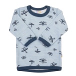 Joha meriinovill-bambus pluus GOOSE & PROPELLER, blue | AW25