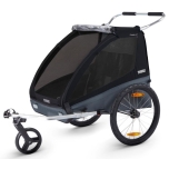 THULE Chariot Coaster XT bike trailer+Stroll lastekäru kahele lapsele, Black