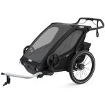 THULE Chariot Sport 2 (Double) lastekäru kahele lapsele, Midnight Black