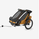 THULE Chariot Sport 2 double lastekäru kahele lapsele, Natural Gold