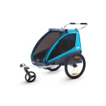 THULE lastekäru kahele lapsele Chariot Coaster XT bike trailer+Stroll, Blue