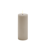 UYUNI LIGHTING LED küünal Pillar Grooved, 5,8x15cm Sandstone Smooth