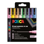 Uni POSCA marker PC3M, pastellvärvid 8 tk, 0,9-1,3mm