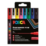 Uni POSCA marker PC3M, põhivärvid 8 tk, 0,9-1,3mm